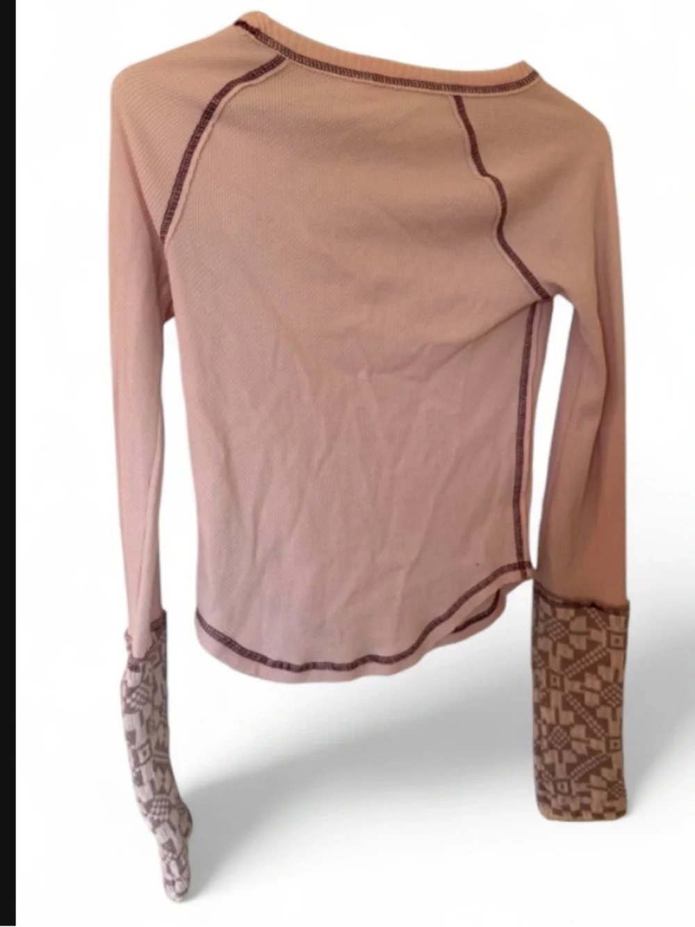 NWT Free People She’s Reversible Cuff Thermal Dreamt Kiss Waffle Top S